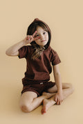 Terry Cargo Shorts Set | Chocolate