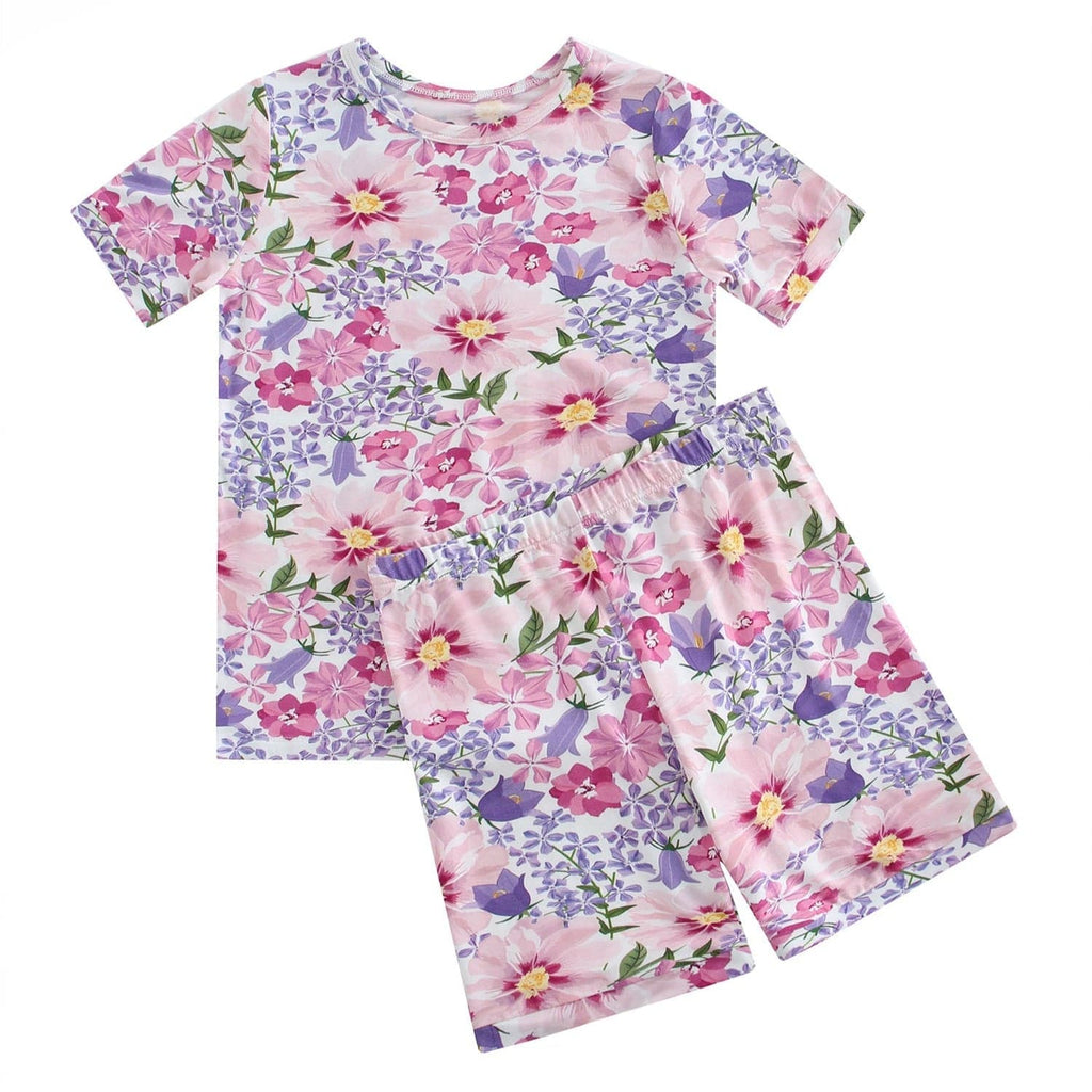 PoshTOT Morning Glory Print 2 Piece Short Sleeves PJ Set
