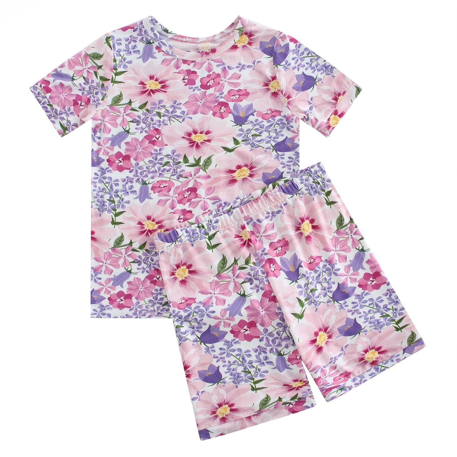 PoshTOT Morning Glory Print 2 Piece Short Sleeves PJ Set