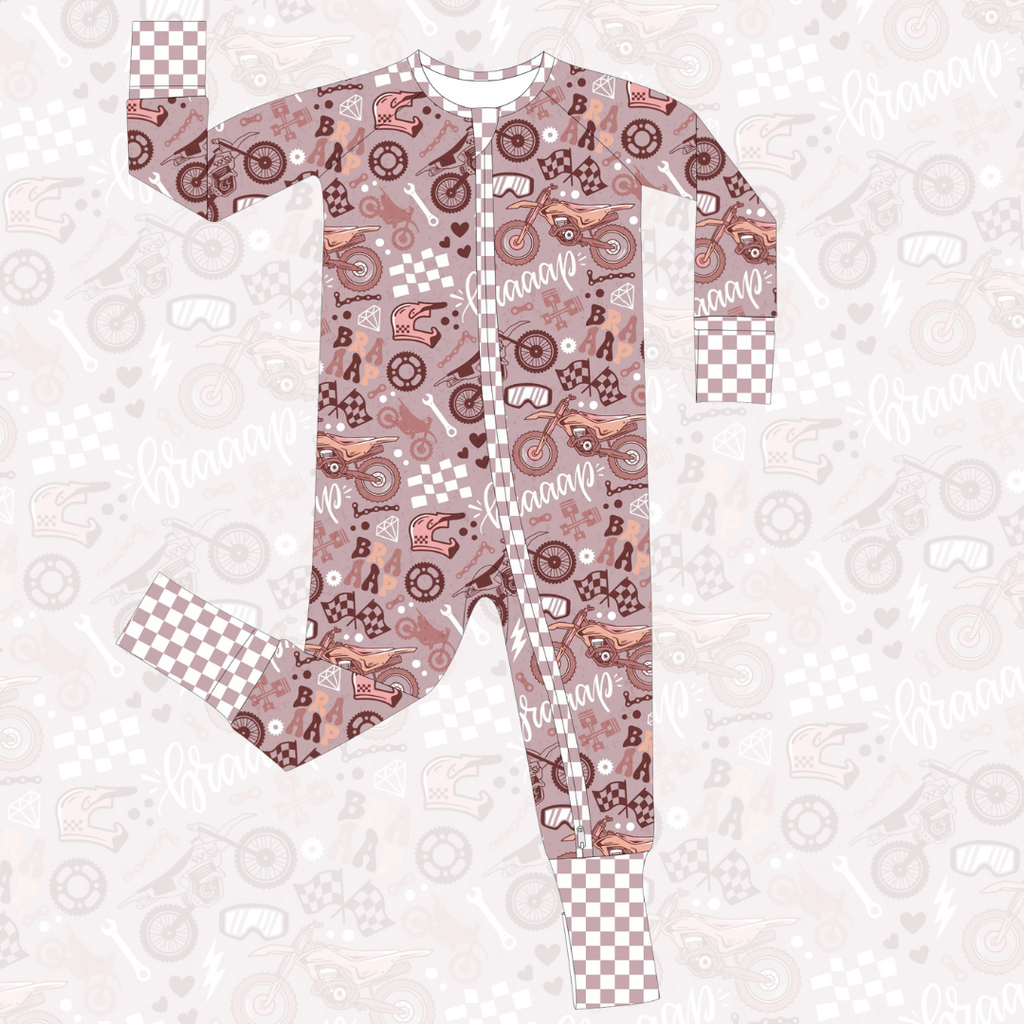 Braaap Like A Girl Zip Up Pajamas / PREORDER: May 20 - May 27