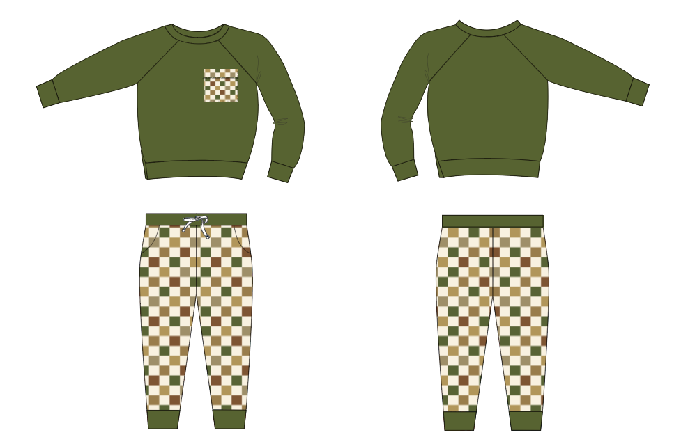 Evergreen Check Lounge Set PRE ORDER