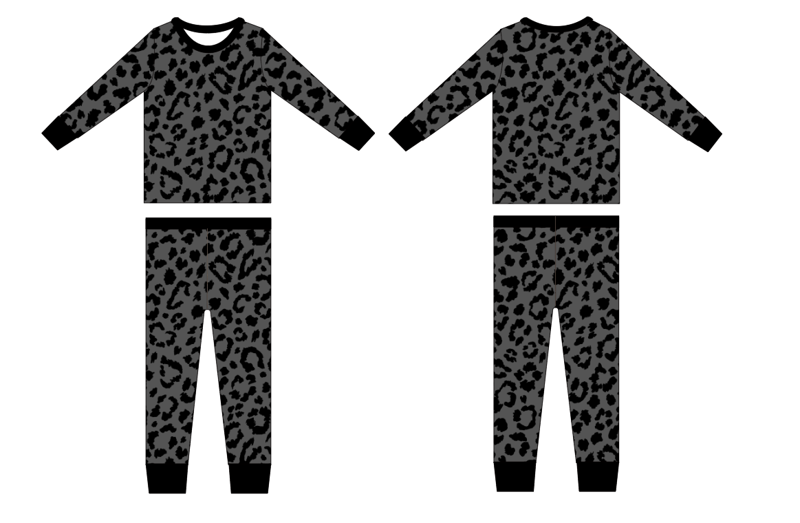 Midnight Leopard Two-Piece Pajama Set PRE ORDER