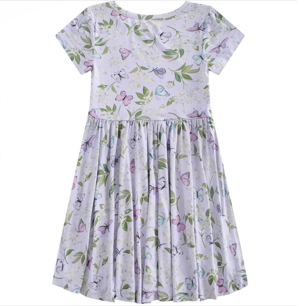 PoshTOT Butterfly Bamboo Girls Twirl Dress