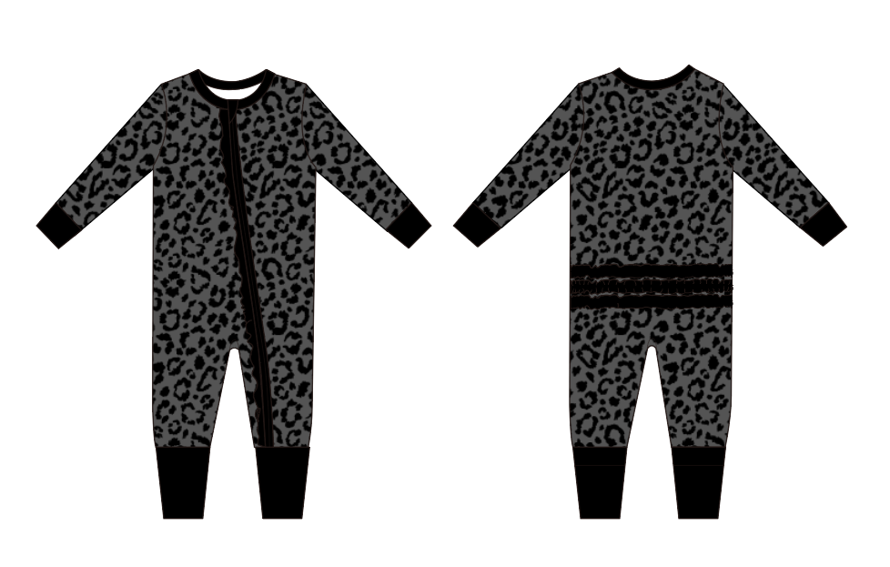 Midnight Leopard Ruffle Zippy PRE ORDER